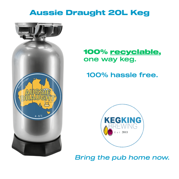 100% recyclable,
one way keg.
100% hassle free.
Bring the pub home now.