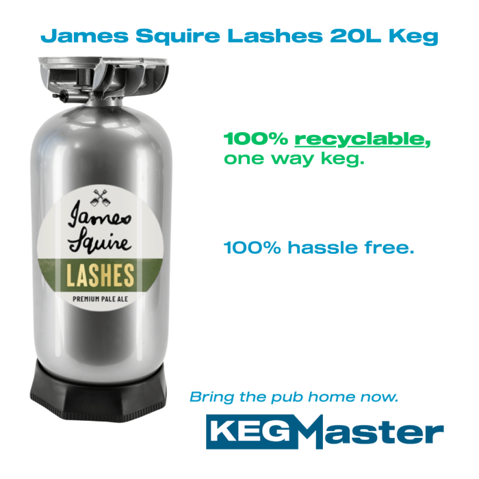James Squire Lashes 20L Keg King